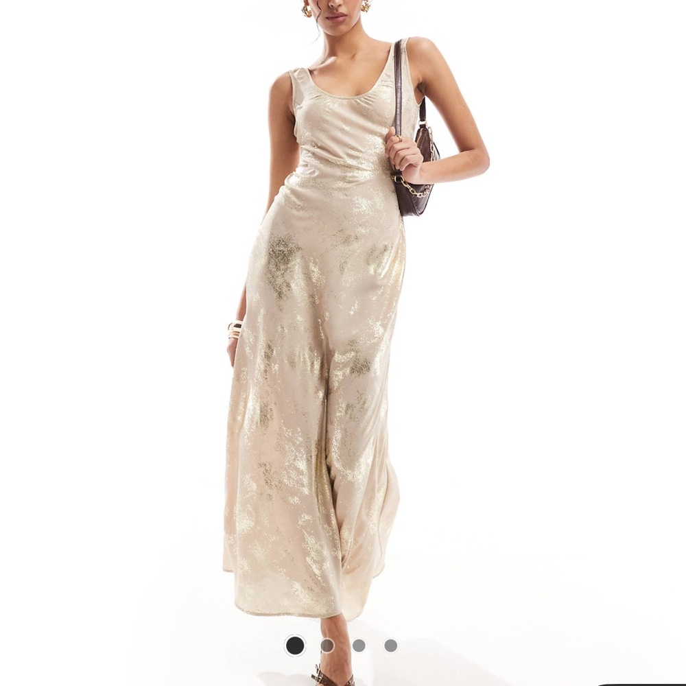 Gold Satin Slip Dress